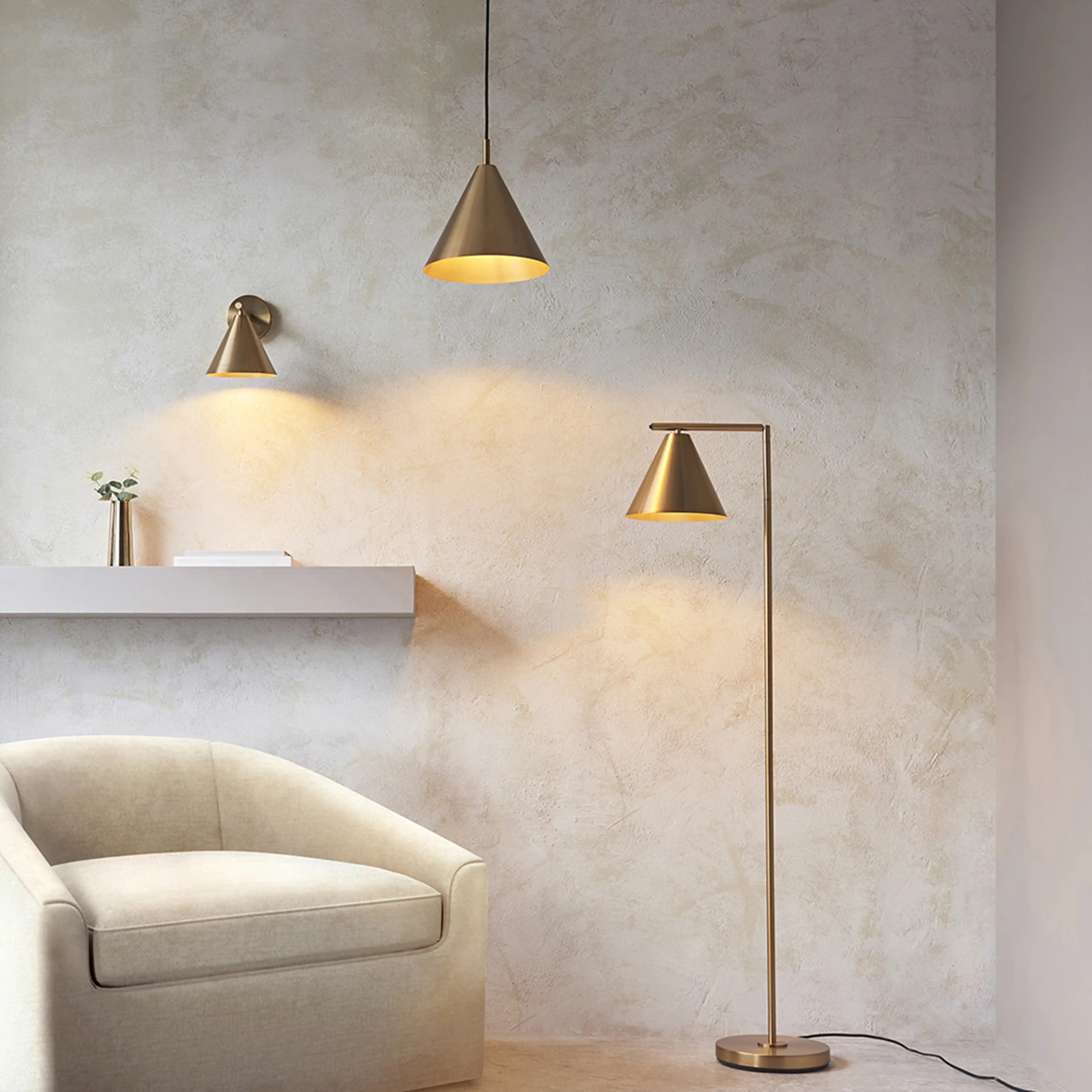 Cape Floor Lamp | Antique Brushed Brass - Image 8