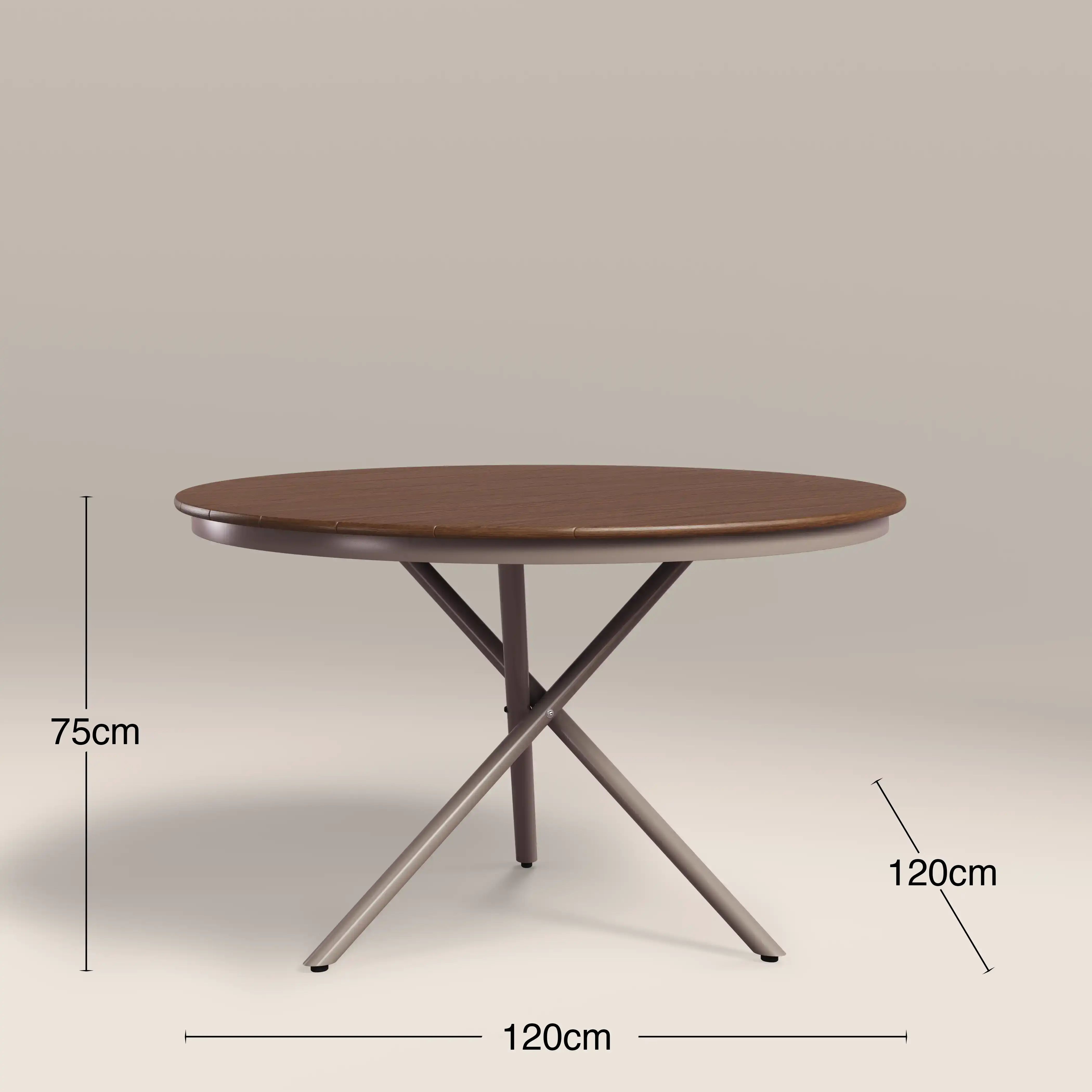 Tullio 4 Seat Garden Dining Set | Walnut  & Olive Green - Image 4